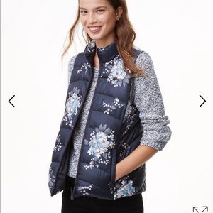 LOFT floral puffer vest